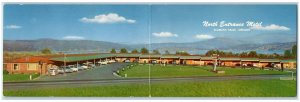 Klamath Falls Oregon OR Postcard North Entrance Motel Fold Out Panorama c1960's