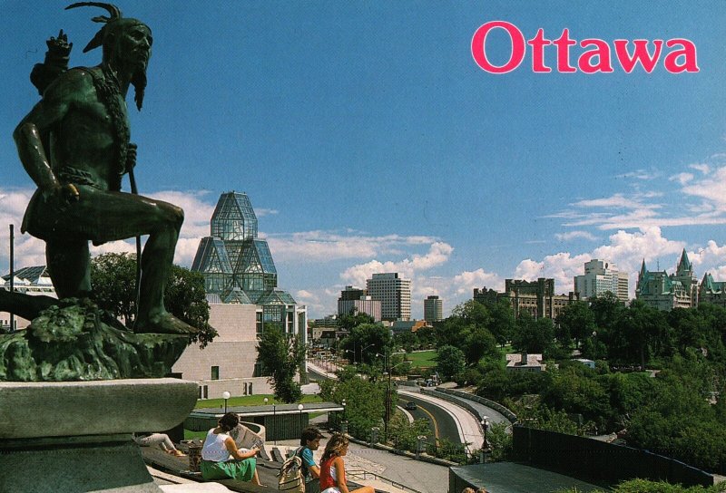 CONTINENTAL SIZE POSTCARD PANORAMA OF OTTAWA ONTARIO CANADA