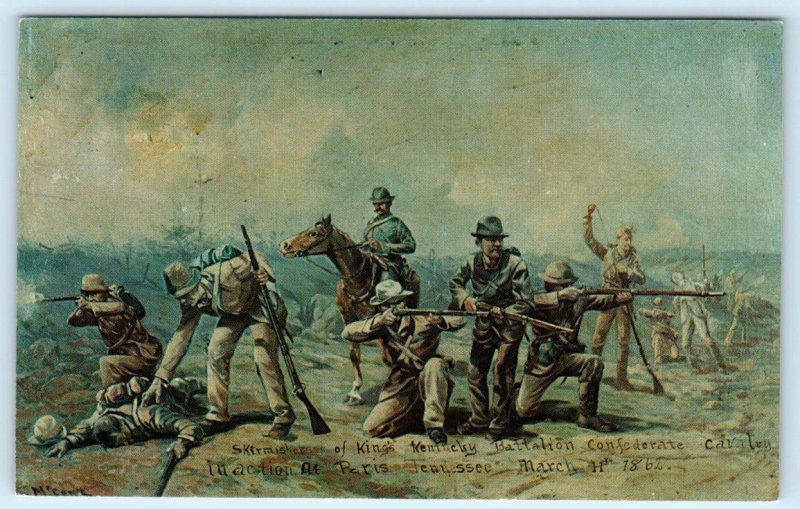 BATTLE of PARIS, Tennessee TN ~ CONFEDERATE CAVALRY Frederick Ruple Postcard 