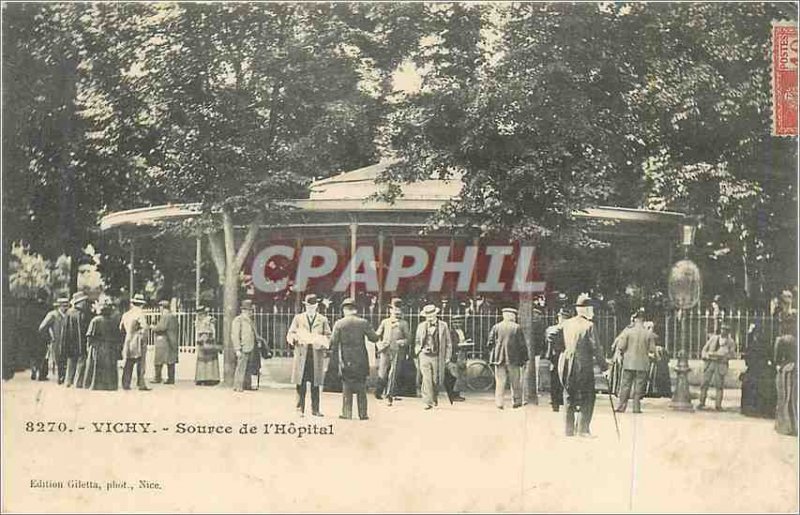 Postcard Old Vichy Source of the Hospital (map 1900)