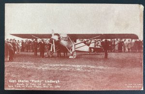 Mint Usa Real Picture Postcard Captain Lindbergh Ready To Take Off NY Paris