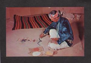 Navajo Indian Sand Painter Indian Gods Postcard Indians