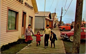 Postcard Main Street with Eskimo Children in Nome, Alaska~809