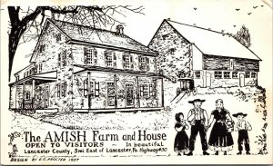 Vtg 1950s The Amish Farm & House Lancaster County Pennsylvania PA Postcard