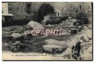 Postcard Old water mill Pont Aven The Evain mill on the weir