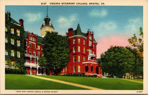 Vtg Virginia Intermont College School Bristol VA Linen Postcard