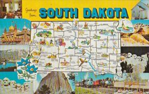 Greetings From South Dakota With Map