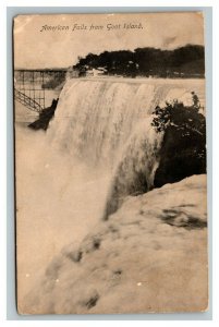 Vintage 1910's Postcard American Falls from Goat Island Niagara Falls New York