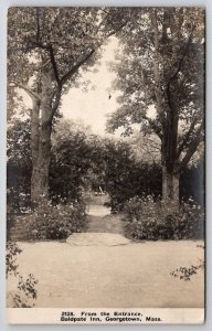 Georgetown MA The Baldplate Inn View From The Entrance RPPC Photo Postcard A47