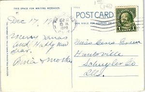 c1920 MERRY CHRISTMAS FROM CALIFORNIA HUNTSVILLE ILLINOIS POSTCARD 41-187