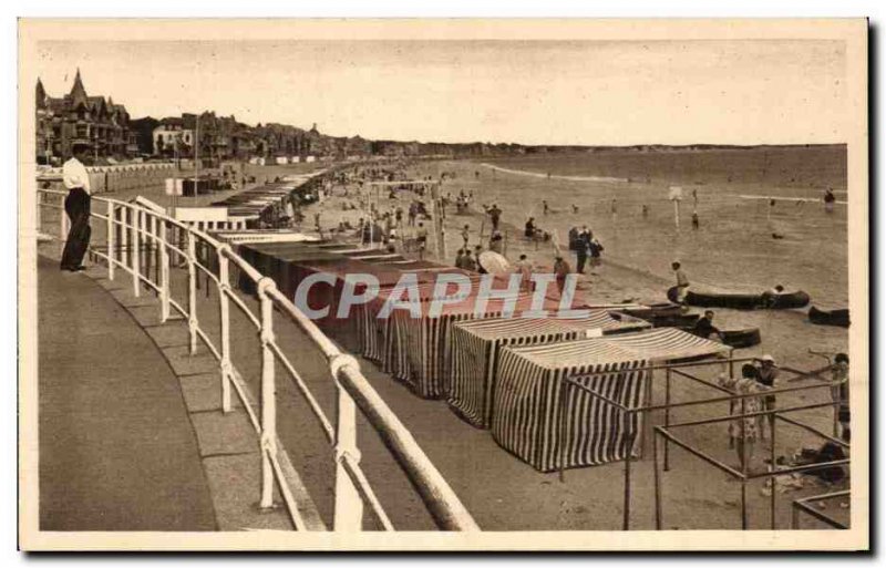 Old Postcard La Baule on Sea The Beach