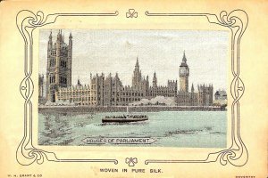 Houses of Parliament Woven in Silk W. Grant & Company Silk 1904 Postcard