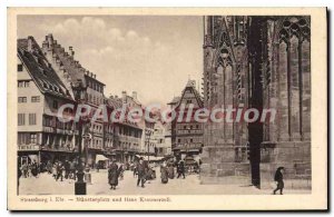 Old Postcard Strassburg i LIVE Munsterplatz und Haus Kammerzell