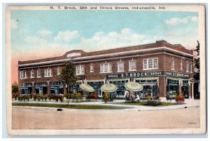 1936 K.T. Brock 38th Illinois Streets Indianapolis Indiana IN Vintage Postcard