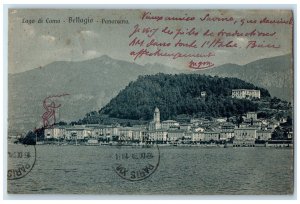 1906 Buildings Panorama Lake of Como Bellagio Italy Posted Antique Postcard