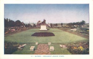 Quebec Canada Jeanne D'Arc Monument WB Postcard Unused