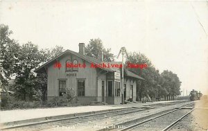 Depot, Illinois, Monee, RPPC, Illinois Central Railroad Station,Williams No 8281