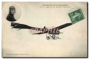 Old Postcard Jet Aviation Aerodrome Champagne Vidart in flight on monoplane D...