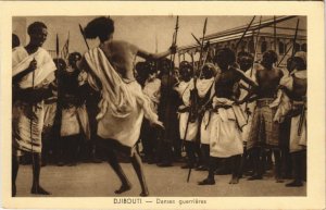 PC ETHNIC TYPES DANSE GUERRIERES DJIBOUTI SOMALIA (A23783)