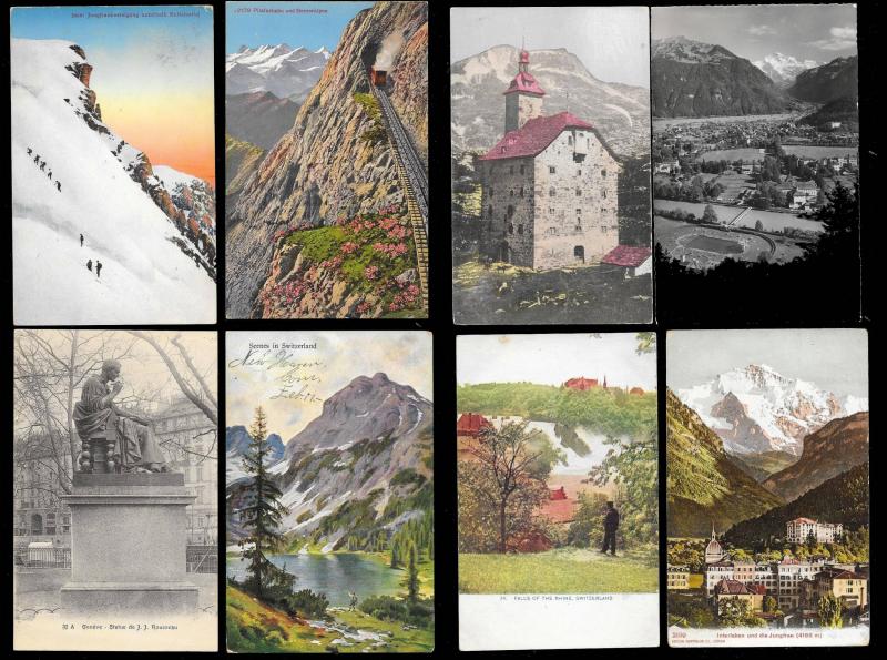 Postcard Tour of Switzerland (136) postcards Unused & Used Fresh c1900s-1930s