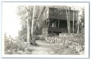 c1940's Camp Emile Maupes Cabin View Val Morin Quebec Canada RPPC Photo Postcard