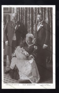 ROY003 - Queen Victoria - 4 Generations. Prince of Wales Christening - postcard
