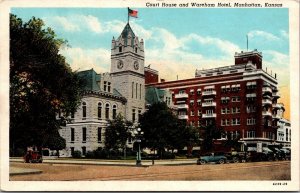 Postcard Courthouse and Wareham Hotel in Manhattan, Kansas~4511