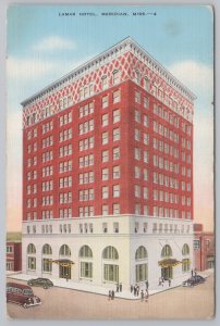 Hotel & Resort~Air View Lamar Hotel Meridian Mississippi~Vintage Postcard