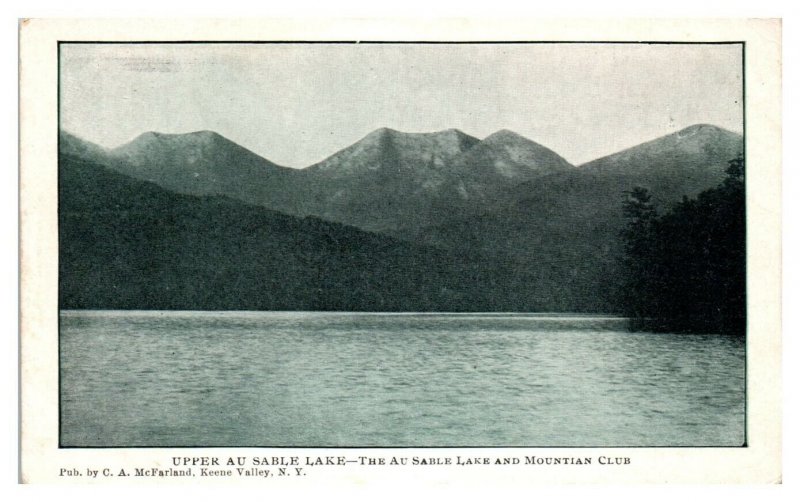 Upper Ausable Lake, The Au Sable Lake and Mountain Club, NY Postcard *5N(2)24