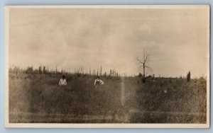c1910's Two Men Real Estate Hawkins Wisconsin WI RPPC Photo Antique Postcard