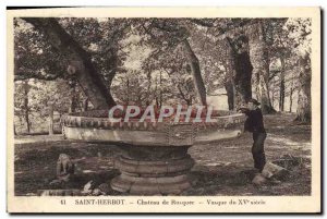 Postcard Old Saint Herbot Castle Rusquec Basin