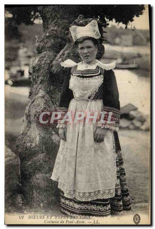 Old Postcard Folklore Manners and kinds Brittany Pont Aven Costumes