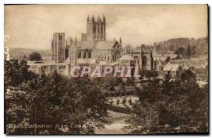 Postcard Old Wells Cathedral from Townhill