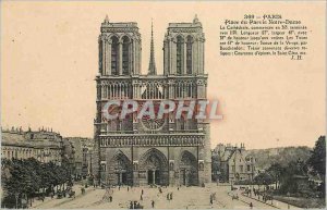 Old Postcard Paris Place du Paris Notre Dame