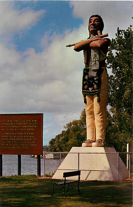 The Indian-Riverside Park Hiawatha Image La Crosse Wisconsin WI Chrome