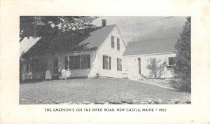 The Emerson's on River Road NEW CASTLE, MAINE Cape Cod Cottage 1952 Postcard