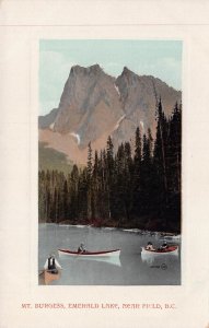 FIELD BRITISH COLUMBIA CANADA~MT BURGESS-EMERALD LAKE-1910 POSTCARD