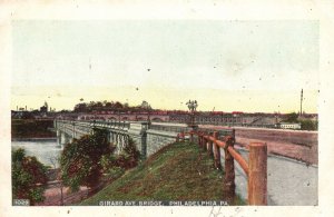 Vintage Postcard Automobile Trolley Girard Ave. Bridge Philadelphia Pennsylvania
