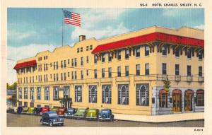 Shelby North Carolina Hotel Charles Linen Antique Postcard J51592