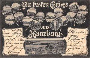 Hamburg Germany Die besten Grusse aus scenic view antique pc BB1394