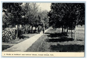 1912 A Soldier's And Sailor's Home Trees Scene Grand Island Nebraska NE Postcard