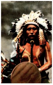 American Indian  Horek Isnla Lone Elk, in War Paint  Reproduction