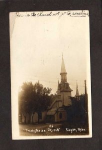 NE Presbyterian Church Edgar Nebraska RPPC RP Real Photo Damaged 1912 Postcard