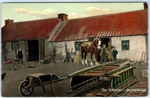 c1910s Gilmerton, Edinburgh The Smiddy Postcard Implements Post Office A121