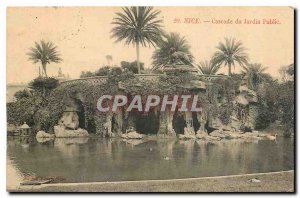 Old Postcard Nice waterfall Public Garden