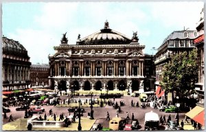 Opera Palace Paris France Le Grand Hotel Square Buildings Postcard