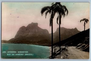 Rio de Janeiro Brazil Postcard Avenida Niemeyer 1921 Antique RPPC Photo
