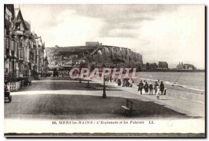 Old Postcard Mers les Bains L & # 39esplanade and cliffs