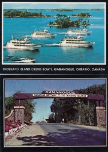 Ganagoque Thousand Island Cruise Boats Entrance Sign 2x Postcard s