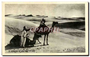 Old Postcard A Gllmpse Of The Real Sahara Camel Egypt